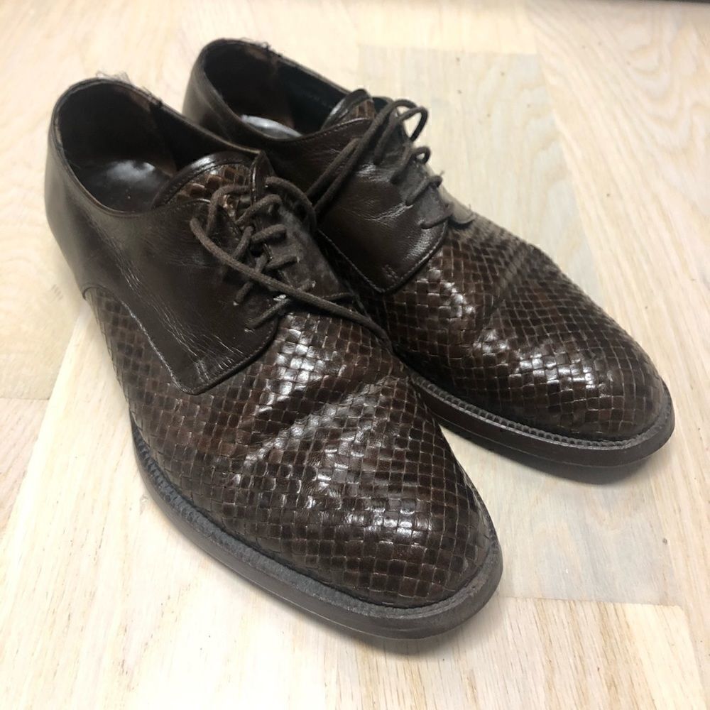 Stephane Kelian Brown Weave Shoes